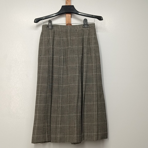 Vintage Pendleton gray pleated skater midi 100% virgin wool skirt Sz 8 highwaist - Picture 8 of 11